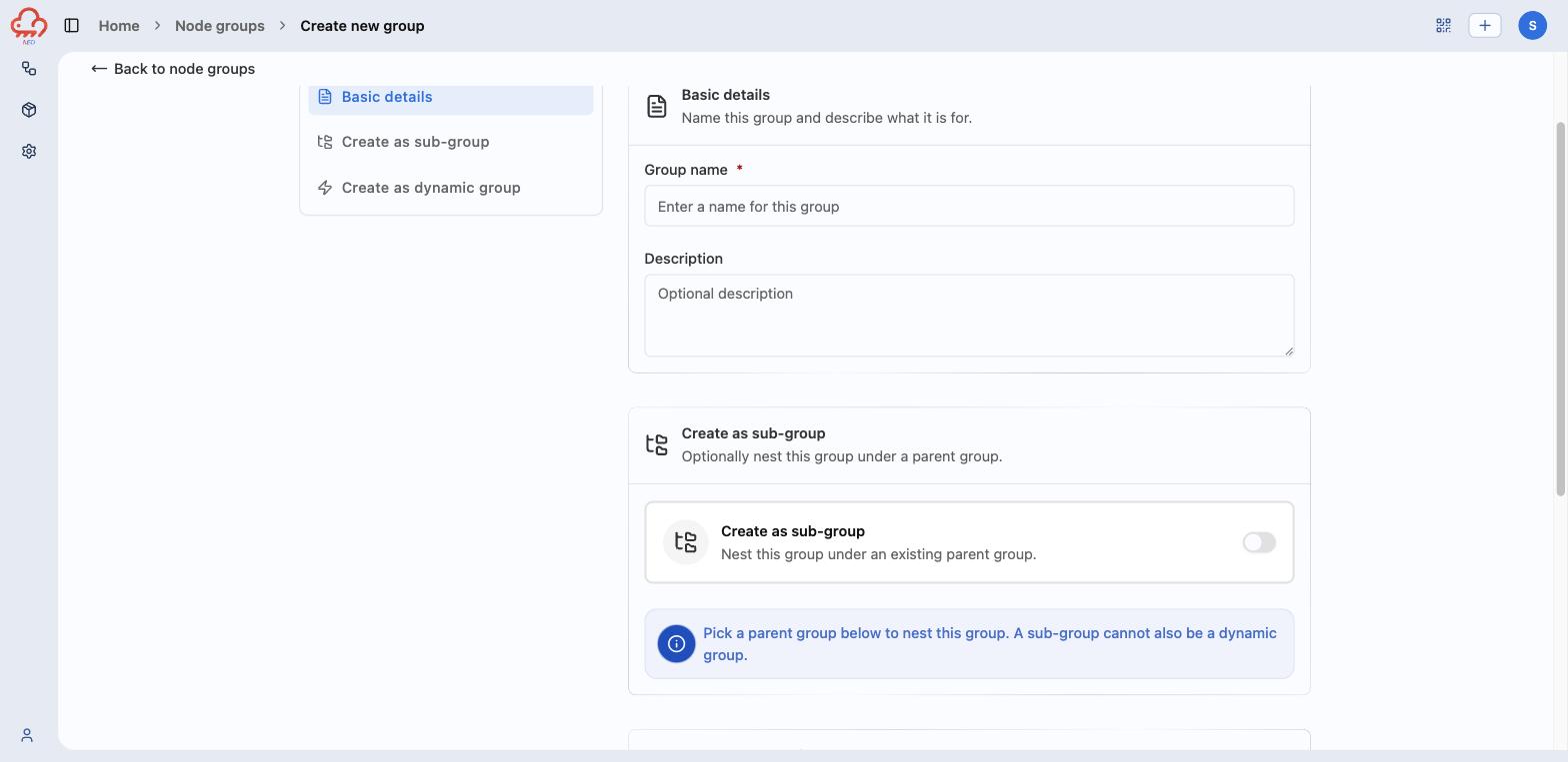 Basic details on the create-group form