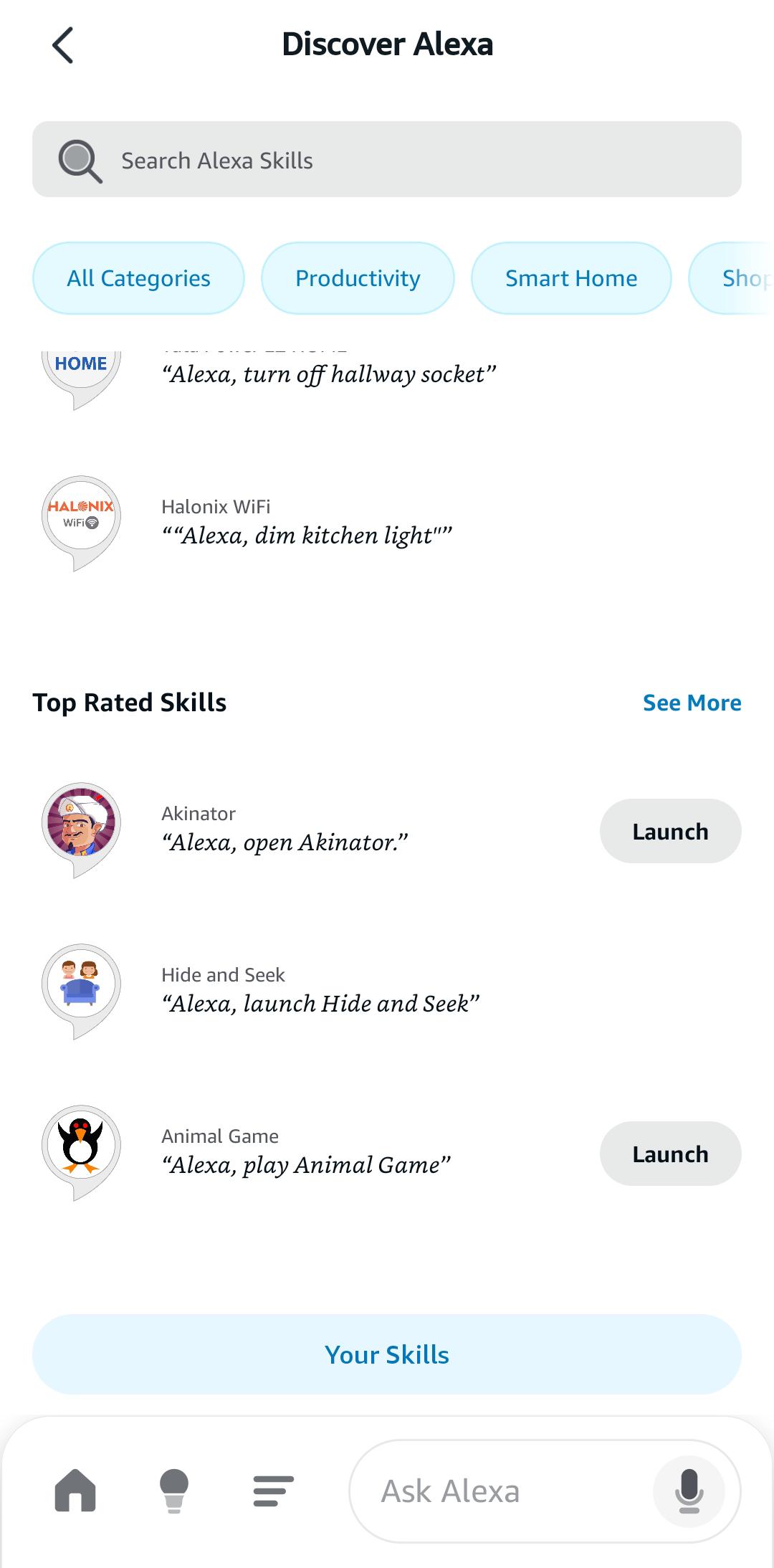 Alexa Discover Skills