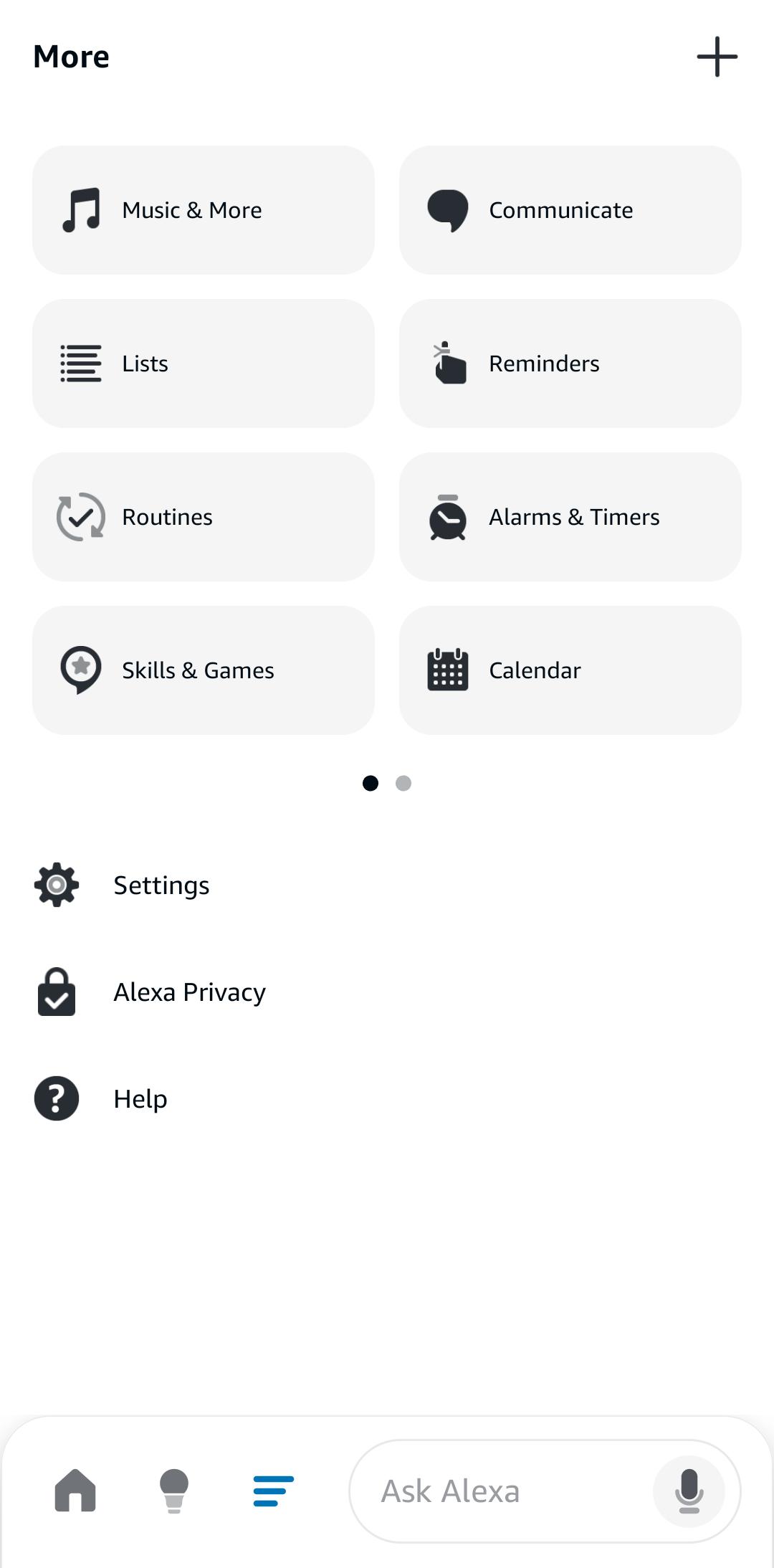 Alexa More Menu