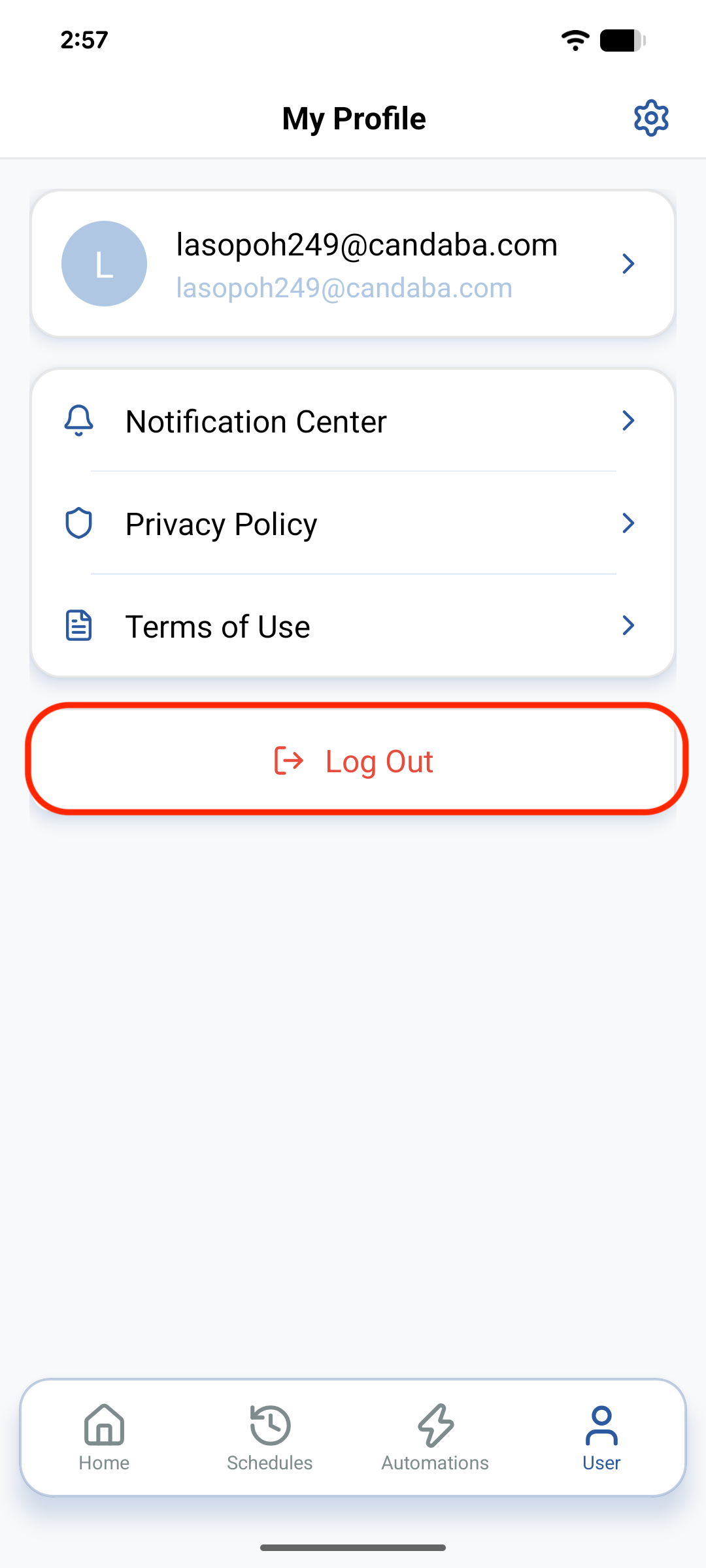 Confirm log out dialog
