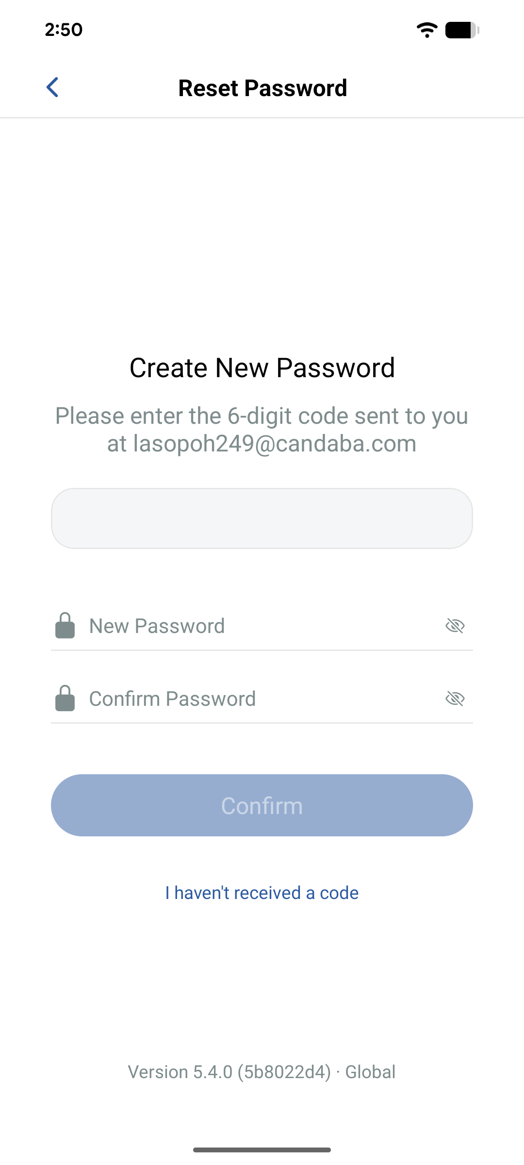 Request a password-reset verification code