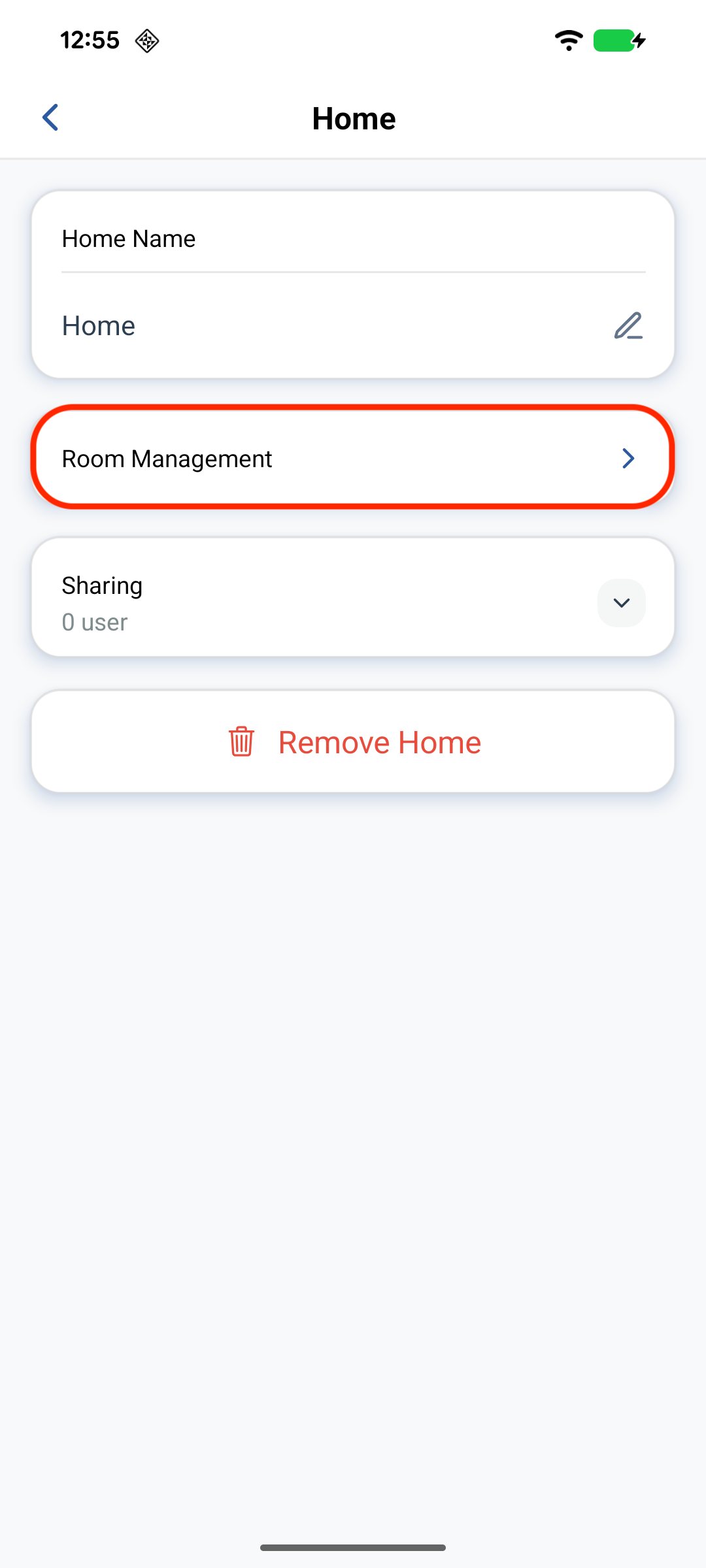 Room Management on a Home