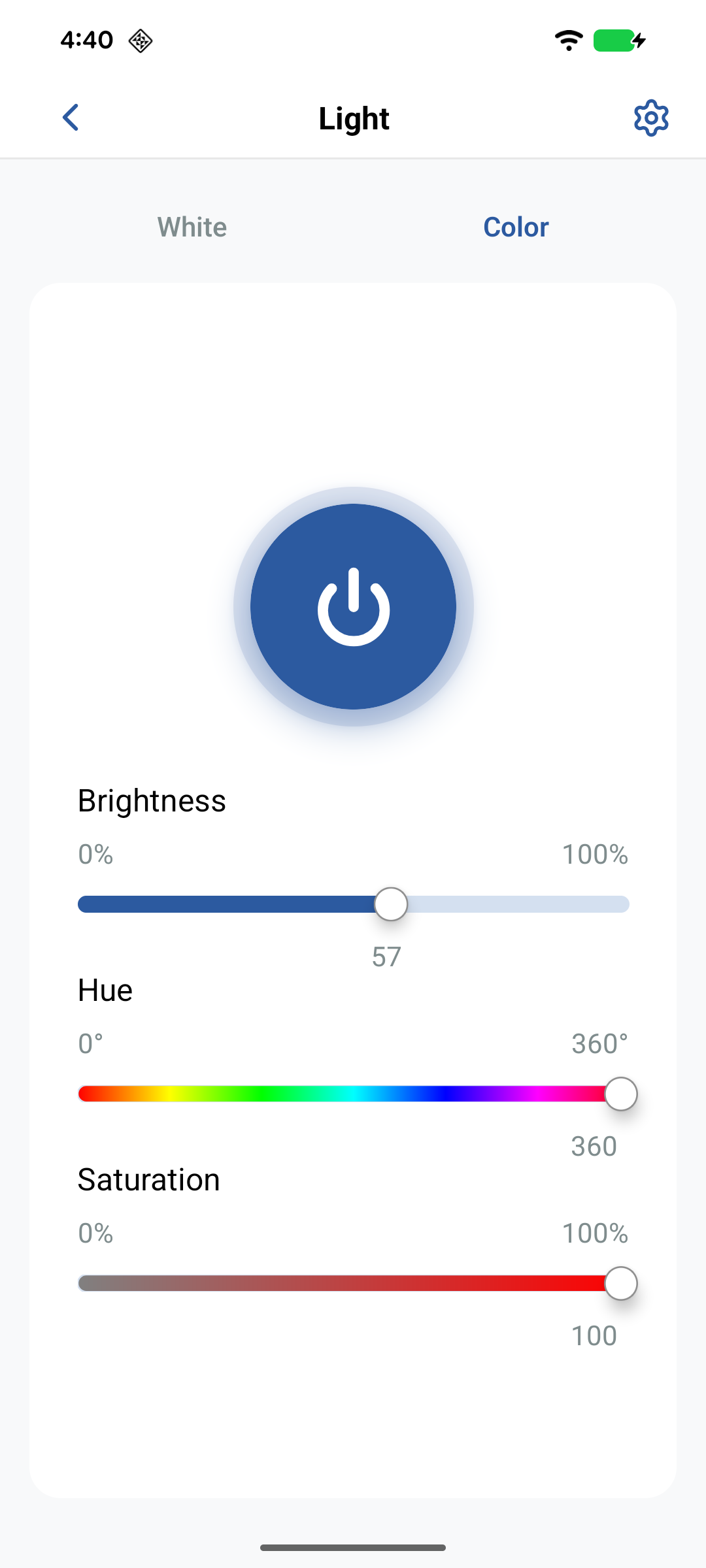 Device Settings page