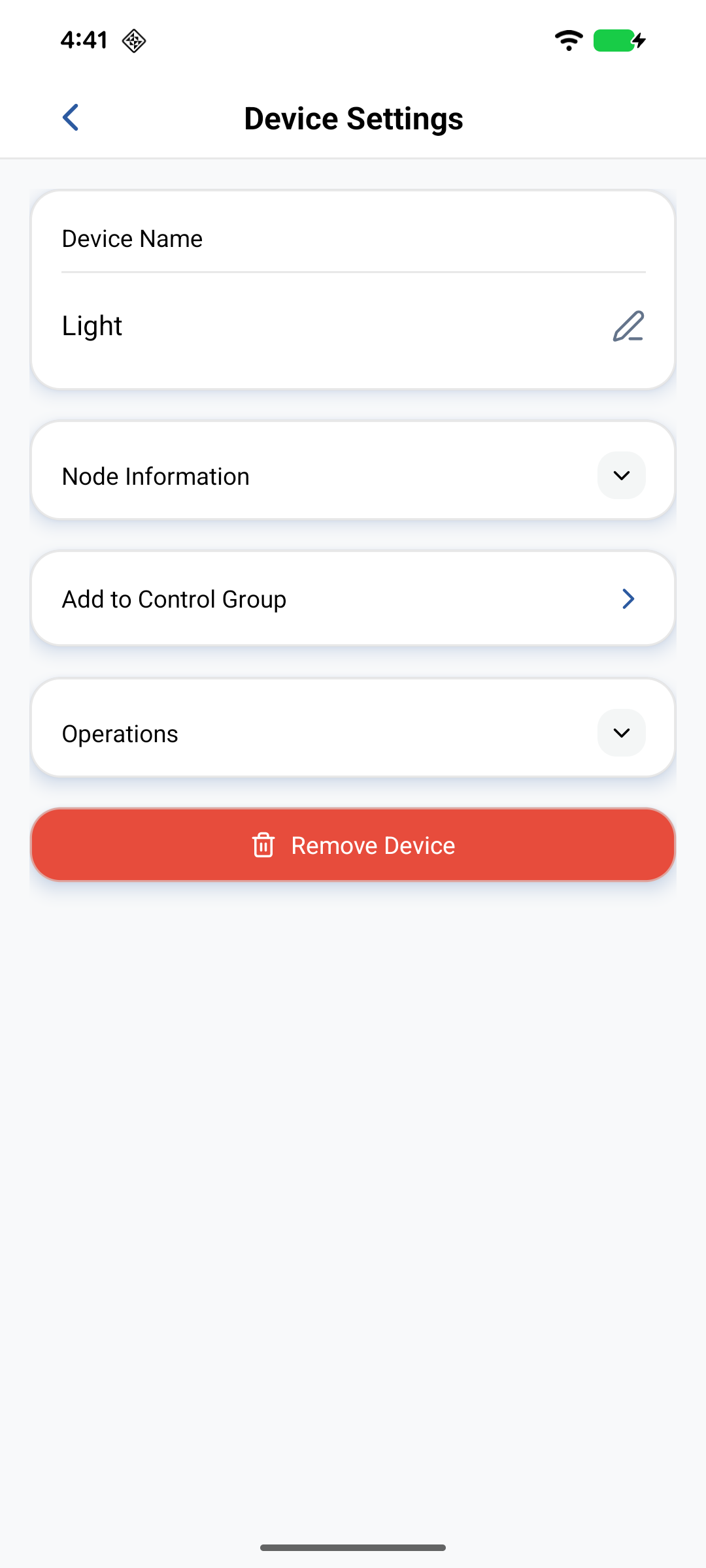 Remove Device confirmation