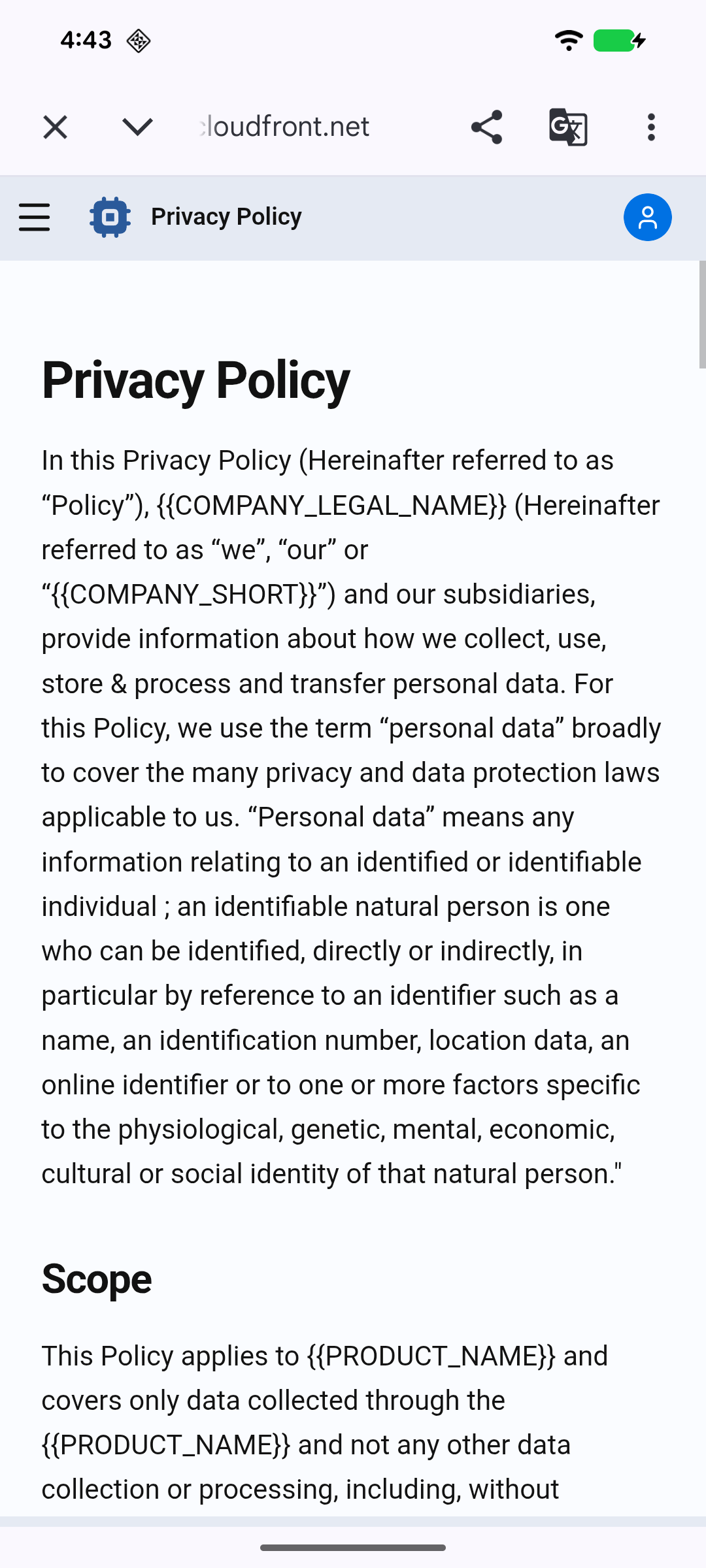 Privacy Policy content
