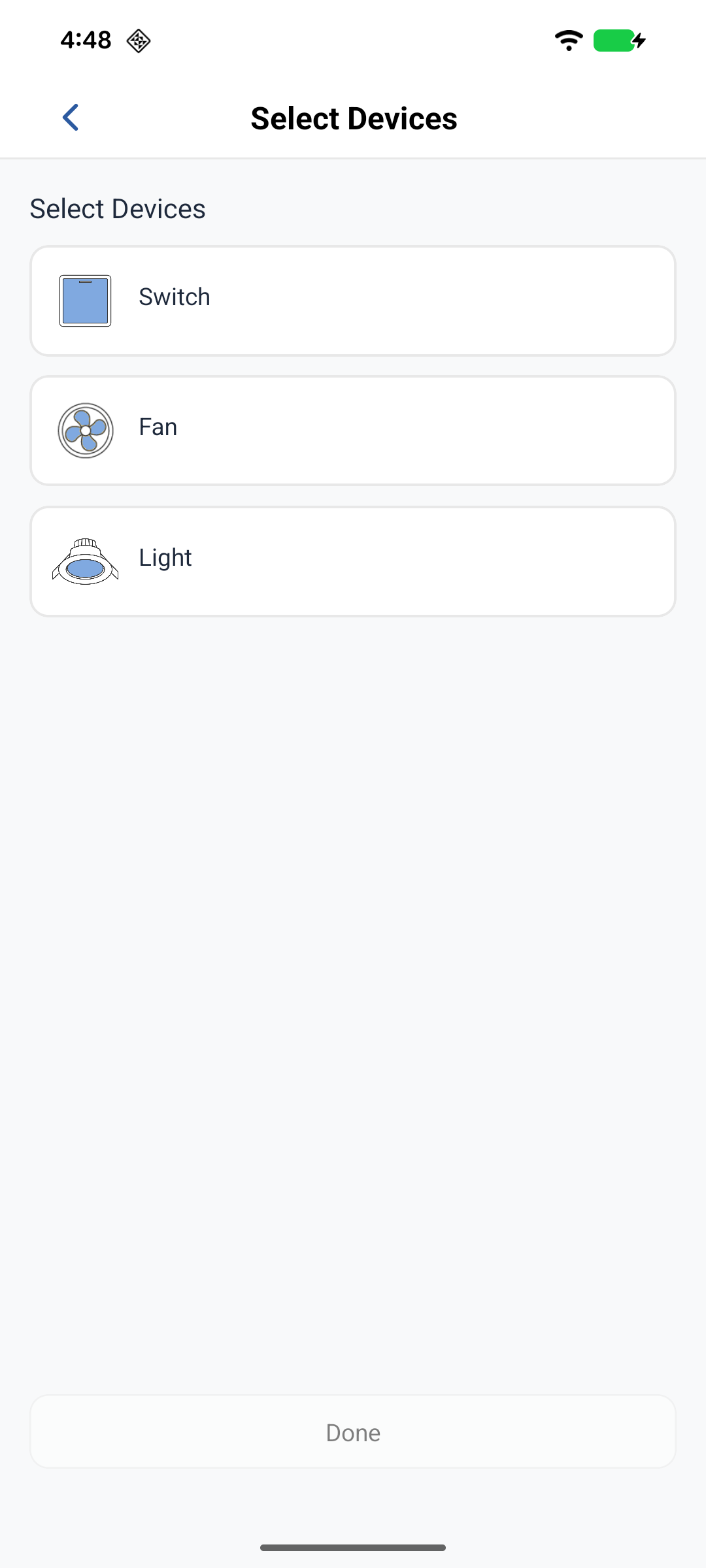 Select devices for the Schedule